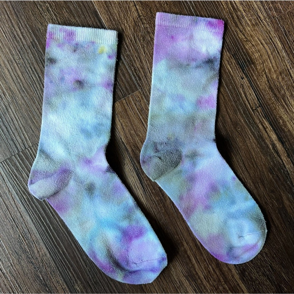 Hand Tie-Dye Women's Crew Socks Galaxy Dyed Cotton Amazon Essentials - Picture 2 of 4